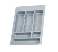 EMUCA - Organizador de Cubiertos, Organizador cajón de Cocina, cubertero, 6 compartimientos, módulo 40cm, Plástico, Gris