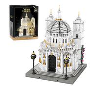 Cubertime Juego de bloques de construcción de iglesia veneciana, modelo de iglesia veneciana a escala 1:180, autorizado, compatible con LED, diseño que se puede abrir, construcción coleccionable para