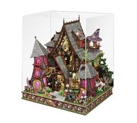 Cubertime Kit de modelo de castillo de fantasía de madera, rompecabezas mágico 3D con luces y detalles, regalo para los amantes de los cuentos de hadas y entusiastas de la decoración del hogar (más de