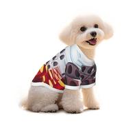 Cubes and Vibrant Red Dog T-Shirt Clothes Apparel Puppy Vest Pet and Elastic Tank Top Clothing, Dogs Cats Pullover Cute Breathable Soft Small