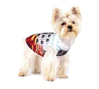 Cubes and Vibrant Red Print Pet Clothes for Small Dogs and Cats - Pijama de algodón suave para perros, traje de gato, para chihuahuas, ropa de perro salchicha, ropa de cachorro, talla S
