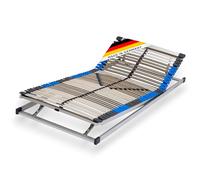 CubeSleep Somier Pure KF de 44 listones, marco de 7 zonas, cabecero y pie ajustables, suspensión con regulación de dureza, fabricado en Alemania, certificado GS, seguridad probada (100 x 200 cm)