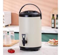 Cubeta aislante para bebidas al aire libre, limpieza y servicio sin esfuerzo para tus bebidas (8 L, blanco)