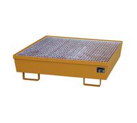 Cubeta colectora de acero con borde perfilado eurokraft pro, para 4 bidones de 200 l, L x A 1200 x 1200 mm