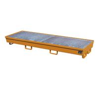 Cubeta colectora de acero con borde perfilado eurokraft pro, para 4 bidones de 200 l, L x A 2400 x 800 mm