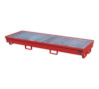 Cubeta colectora de acero con borde perfilado eurokraft pro, para 4 bidones de 200 l, L x A 2400 x 800 mm