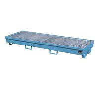 Cubeta colectora de acero con borde perfilado eurokraft pro, para 4 bidones de 200 l, L x A 2400 x 800 mm