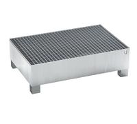 Cubeta colectora de acero para bidones de 200 l eurokraft basic, L x A x H 1200 x 800 x 360 mm, con homologación