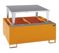 Cubeta colectora de acero para contenedores depósito IBC / KTC eurokraft pro, L x A x H 1460 x 1460 x 1090 mm