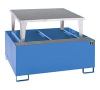Cubeta colectora de acero para contenedores depósito IBC / KTC eurokraft pro, L x A x H 1460 x 1460 x 1090 mm