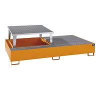 Cubeta colectora de acero para contenedores depósito IBC / KTC eurokraft pro, L x A x H 2650 x 1460 x 865 mm, con 1 pieza de trasiego sobrepuesta