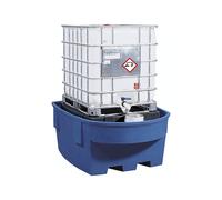 Cubeta colectora de PE para contenedores depósito IBC/KTC asecos, con soporte / pieza de trasiego antepuesta