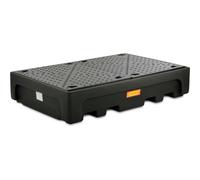 Cubeta colectora de PE para contenedores depósito IBC/KTC, para 2 IBC / KTC, con placa perforada de PE.