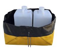 Cubeta colectora, plegable eurokraft basic, PE, negro/amarillo