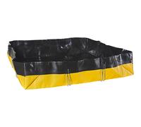 Cubeta colectora, plegable eurokraft basic, PE, negro/amarillo