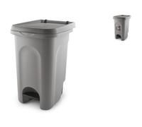 Cubeta Con Pedal Y Ruedas Urban Eco, Plástico, Gris, 60Lt