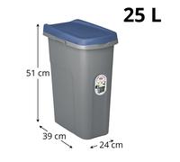 Cubeta De Basura De Plástico Con Tapa Colorida Eco System 25L