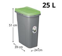 PAPELERA CON SUJECION BOLSA 25L VERDE