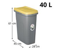 Cubeta De Basura De Plástico Con Tapa De Color Y Ruedas Eco System 40L