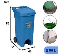 Cubeta De Basura Para Recogida Selectiva 80L Con Ruedas