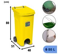 Stefanplast Bidón Urban-Eco, 80 L, amarillo, 80 l