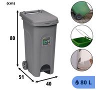 Cubeta De Basura Para Recogida Selectiva 80L Con Ruedas