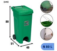 Cubeta De Basura Para Recogida Selectiva 80L Con Ruedas
