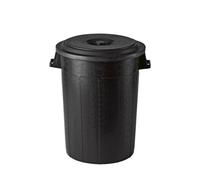 Cubeta De Basura Politene Negra Con Tapa L100 53x67x62 Cm Stefanplast