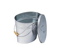 Cubo de ceniza de metal galvanizado WERKA PRO con tapa y asa