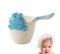 Cubeta de enjuague para niños, cubo de enjuague para champú para bebés, taza multifuncional para lavar el cabello y el cuerpo, práctico accesorio de baño para niños pequeños con mango de fácil agarre