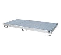 Cubeta de fondo con recipiente interior de PE para estanterías eurokraft pro, con rejilla, 240 l, L x A x H 2665 x 1315 x 210 mm