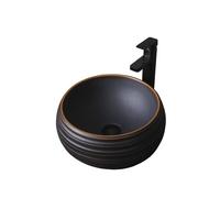 Cubeta de lavabo Lavabo de cerámica for baño estilo industrial, elegante, color naranja y negro mate Mueble de baño