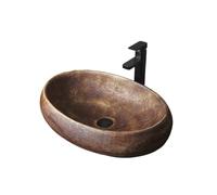 Cubeta de lavabo Lavabo de cerámica for baño, estilo industrial retro, sobre encimera, for exteriores, balcón Mueble de baño