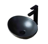 Cubeta de lavabo Lavabo de cerámica negra sobre encimera, lavabo vintage for baño, interior, hogar, balcón, agua Mueble de baño