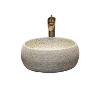 Cubeta de lavabo Lavabo redondo Vintage for Patio exterior, lavabo de cerámica alta temperatura, encimera arte creativo, lavabos baño simples Mueble de baño