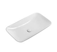 Cubeta de lavabo Rectángulo sobre el mostrador, porcelana blanca, cerámica, recipiente de baño, lavabo, artístico, con desagüe emergente blanco combinado Mueble de baño(58cm)