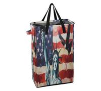 cubeta de lavandería alto con asas, cesta de lavandería delgada no empotrado para niños, cesta de ropa para baño, diseño del día de la libertad de los presidentes