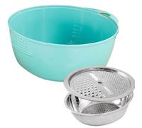 Cubeta De Picar Acero Inoxidable | Bol Para Hacer Ensaladas Apilable | Escurridor Multifuncional Para Verduras Frutas Y Arroz - Preparación de Alimentos Ensalada Verduras Restaurante Casa