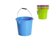 Cubeta De Polipropileno Con Mango De Hierro Colores Asortidos Lt 10