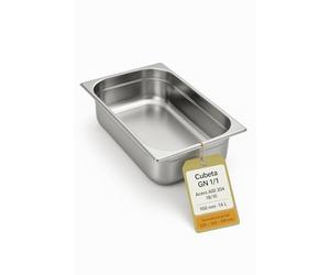 CubetasGastronorm ® Acero Inoxidable GN 1/1 100 mm 14 L Combi Bain Maria Vitrina Expositor Mesa Fría Carro Servicio Apilable Borde Enrollado Higiénico 2016107 Uso Hostelería Restauración CE