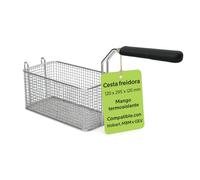CubetasGastronorm ® Cesta Freidora 120x295x120mm Acero Inoxidable Mango Termoaislante Recambio Profesional Compatible Con Freidoras Elframo Giga Gas Y Electrica Hosteleria Cocina Taller Hogar Pro
