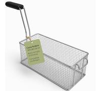 CubetasGastronorm ® cesta freidora 140x330x125 mm acero cromado mango termo aislado recambio industrial para freidoras compatible con Ambach ef1 40 ef2 40 gf1 40 hosteleria gas