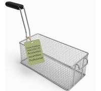 CubetasGastronorm ® cesta freidora 140x330x135 mm acero cromado mango termo aislado recambio industrial para freidoras compatible con Ambach ef1 40 ef2 40 gf1 40 hosteleria gas