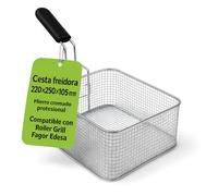 CubetasGastronorm ® cesta freidora 220x250x105mm hierro cromado repuesto profesional freidora industrial compatible con Roller Grill Fagor Edesa modelo FE-6 referencia 693017 repuesto cocina pro