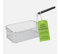 CubetasGastronorm ® Cesta Freidora 225x360x120mm Acero Cromado Cocina Profesional Recambio Universal Compatible Con Silko Metos Olis Asa Fria Ergonomica Para Freidoras Industriales Para Hosteleria
