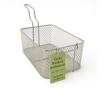 CubetasGastronorm ® Cesta Freidora 230x330x145 Mm Acero Reforzado Malla Diamante Gas Coccion Recambio Profesional Compatible Con Freidoras Macfrin Cocina Industrial Hosteleria Taller Hogar Fuerte