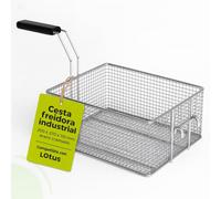 CubetasGastronorm ® cesta freidora industrial acero cromado 200x270x110mm compatible con Lotus repuesto para freidora profesional gas electrica hosteleria recambio cesta aceite patatas congeladas