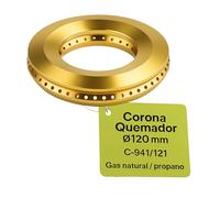 CubetasGastronorm ® Corona Quemador Ø120 Mm Latón Gas Natural Propano C-941/121 Ref. 50141088 Dispersor Llama Profesional para Cocina Industrial Hostelería Diámetro Interior 60 Mm Recambio Técnico