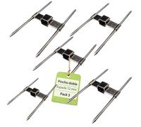 CubetasGastronorm ® Pincho Doble Asador Pollos 97AP10004 Pack 5 Repuesto Espada 12mm Acero Inoxidable Para Barra 12 mm Compatible con Eurast Compatible con MCM Profesional Hosteleria Recambio Inox
