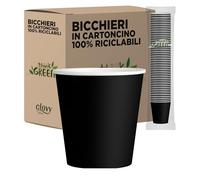 cubex professional 2000 vasos de papel de 75 ml negros para café, agua, bebidas calientes y frías, 100% reciclables